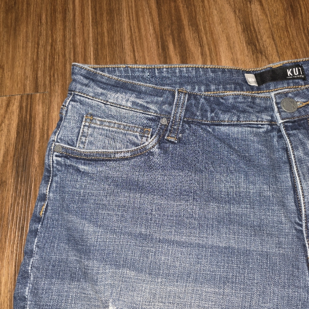 NWT SZ16W Kut From The Kloth Women Sophie Bermuda Shorts Raw Hem Cut Off Jeans - Picture 4 of 13